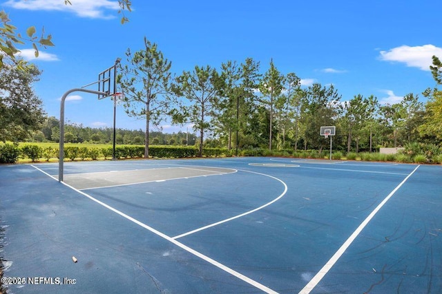 880 W American Eagle Dr, Saint Augustine, FL 32092 - view of basketball court featuring community basketball court and view of wooded area