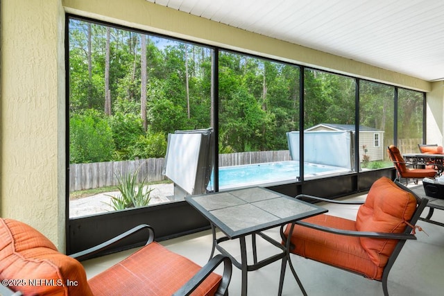 880 W American Eagle Dr, Saint Augustine, FL 32092 - sunroom featuring outdoor dining space