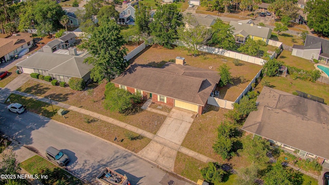 aerial view of residential area