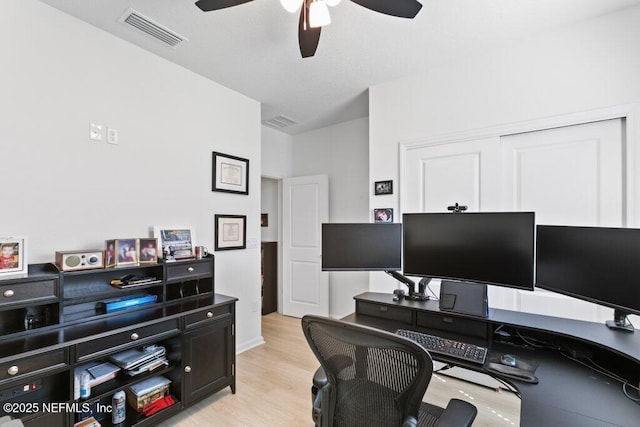 567 Flach Dr, Saint Johns, FL 32259 - office featuring ceiling fan and light wood finished floors