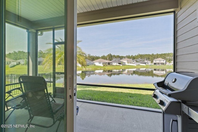 567 Flach Dr, Saint Johns, FL 32259 - sunroom with a water view, a residential view, and plenty of natural light