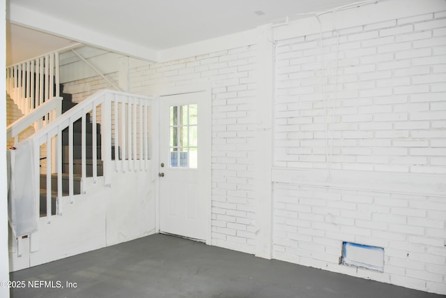 interior space with concrete floors