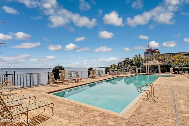2358 Riverside Ave Unit 304, Jacksonville, FL 32204 - community pool with a gazebo, a patio, and a water view