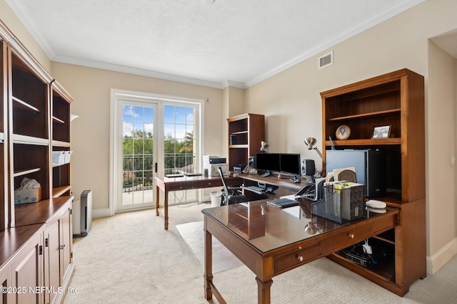 2358 Riverside Ave Unit 304, Jacksonville, FL 32204 - office space with light carpet, ornamental molding, and baseboards