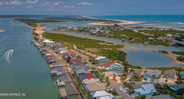 9155 June Ln, Saint Augustine Beach, FL 32080 - aerial view of property and surrounding area with a large body of water and nearby suburban area
