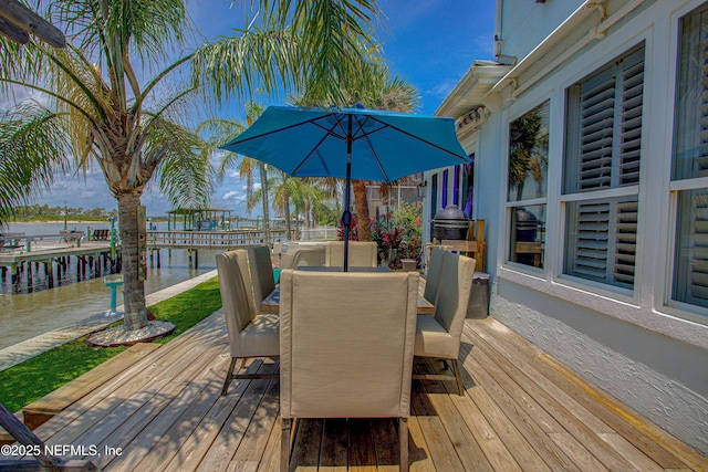 9155 June Ln, Saint Augustine Beach, FL 32080 - deck with a water view and outdoor dining area