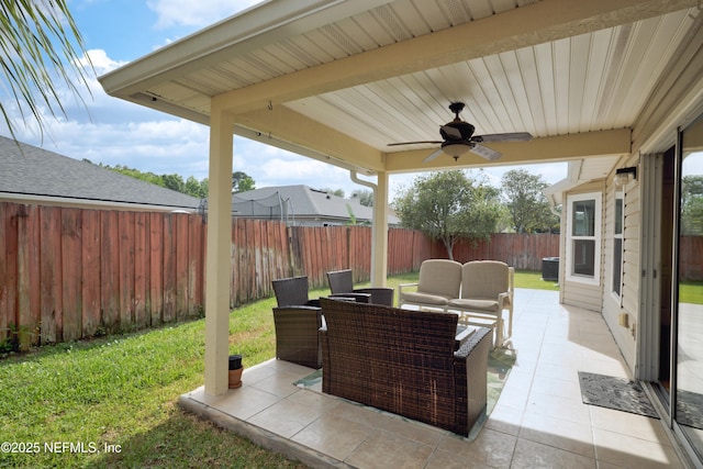 1413 Heather Ct, Saint Augustine, FL 32092 - view of patio with ceiling fan and outdoor lounge area