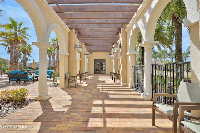 2919 Brettungar Dr, Jacksonville, FL 32224 - view of patio with an outdoor living space and a pergola