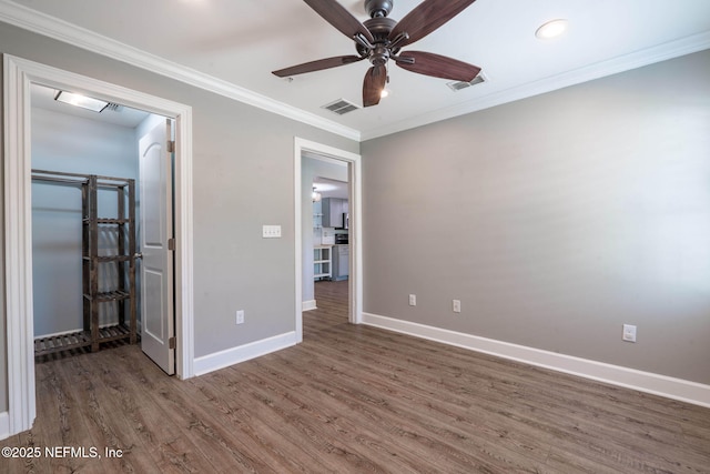 100 Fairway Park Blvd Unit 1306, Ponte Vedra Beach, FL 32082 - unfurnished bedroom with wood finished floors, baseboards, crown molding, ceiling fan, and recessed lighting