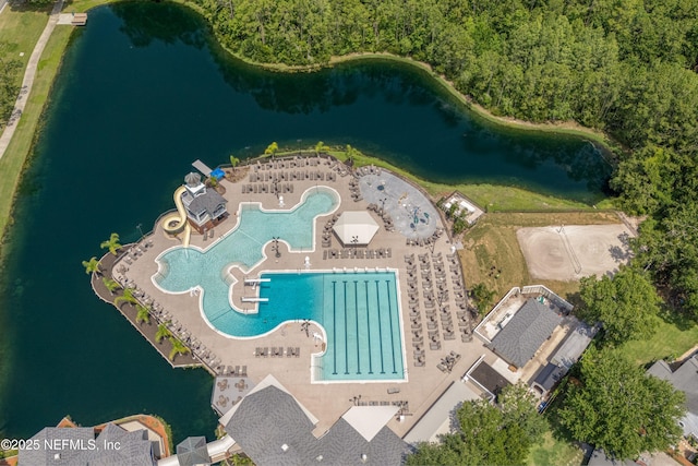 2120 Stone Creek Dr Unit E, Fleming Island, FL 32003 - aerial view of a pool area and a large body of water