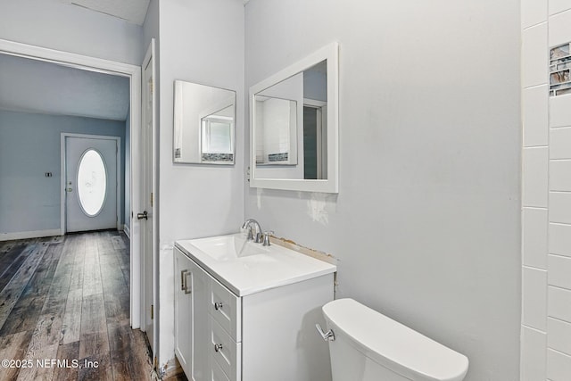 12613 Deeder Ln, Jacksonville, FL 32258 - bathroom featuring wood finished floors, toilet, and vanity