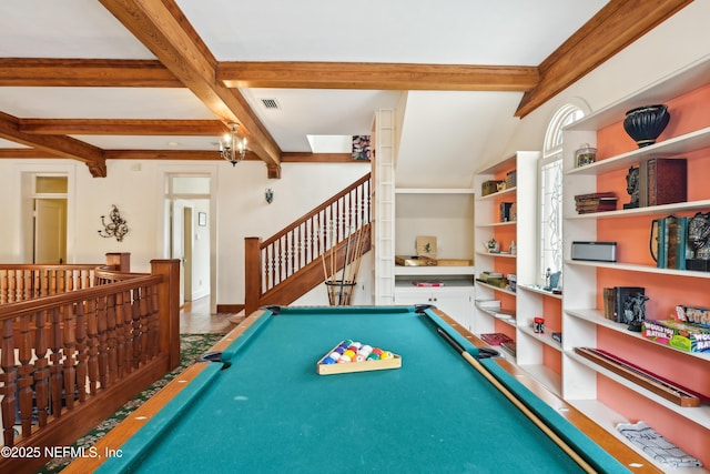 16 May St, Saint Augustine, FL 32084 - recreation room with beam ceiling and pool table