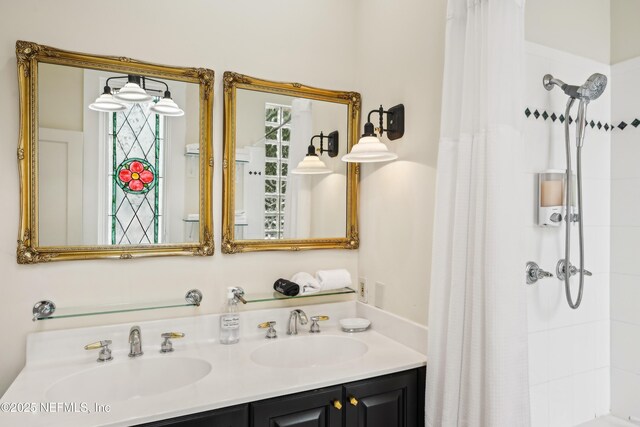 16 May St, Saint Augustine, FL 32084 - full bathroom with tiled shower and double vanity