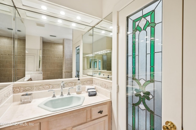 16 May St, Saint Augustine, FL 32084 - bathroom with recessed lighting and vanity