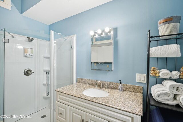 16 May St, Saint Augustine, FL 32084 - bathroom with a shower stall and vanity