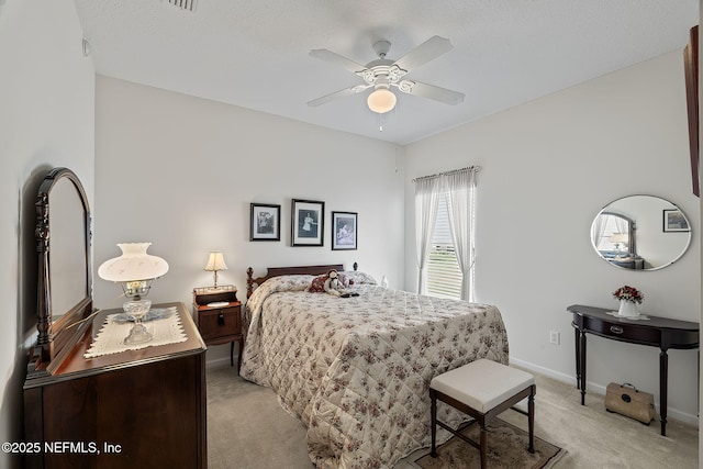 232 Porta Rosa Cir, Saint Augustine, FL 32092 - bedroom with light carpet, baseboards, and ceiling fan