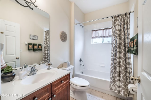 232 Porta Rosa Cir, Saint Augustine, FL 32092 - bathroom with tile patterned floors, shower / bath combination with curtain, toilet, and vanity