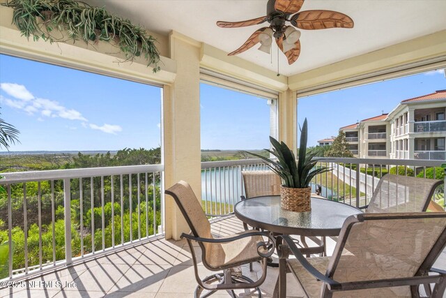 425 N Ocean Grande Dr Unit 205, Ponte Vedra Beach, FL 32082 - balcony with a ceiling fan