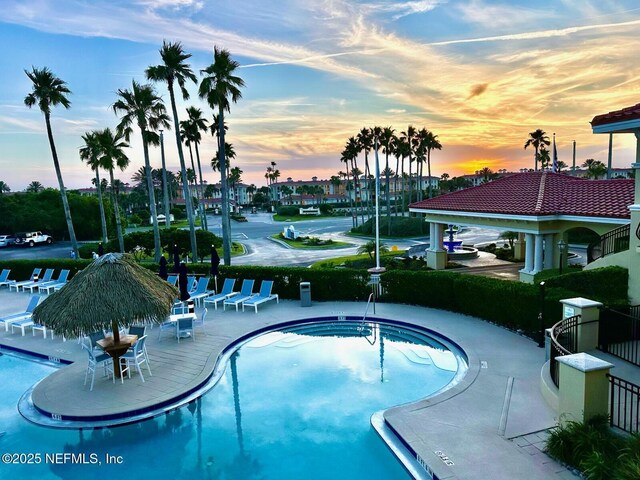 425 N Ocean Grande Dr Unit 205, Ponte Vedra Beach, FL 32082 - community pool with a gazebo and a patio area