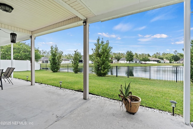 4008 Cormorant Ln, Middleburg, FL 32068 - view of patio featuring a water view and a residential view