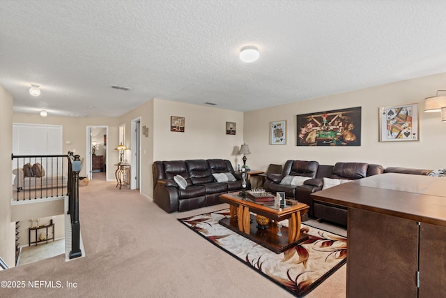 4008 Cormorant Ln, Middleburg, FL 32068 - living area featuring light colored carpet and a textured ceiling