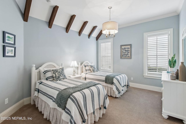 14103 Magnolia Cove Rd, Jacksonville, FL 32224 - carpeted bedroom featuring a chandelier and baseboards