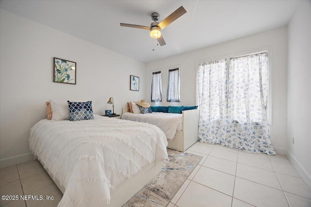 188 Sea Hammock Way Unit 188, Ponte Vedra Beach, FL 32082 - bedroom with baseboards, light tile patterned floors, and a ceiling fan
