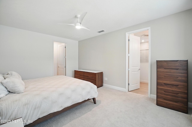 1459 Stillwater Blvd, Saint Johns, FL 32259 - bedroom with light colored carpet, a ceiling fan, and baseboards