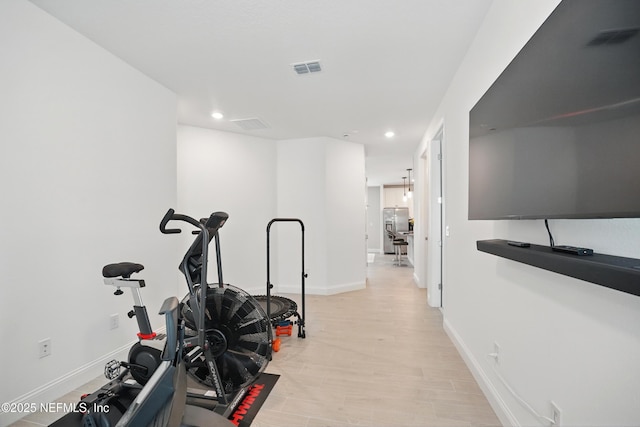 1459 Stillwater Blvd, Saint Johns, FL 32259 - workout area with baseboards, recessed lighting, and light wood-type flooring