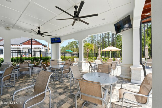 1459 Stillwater Blvd, Saint Johns, FL 32259 - view of patio with ceiling fan, fence, and outdoor dining area