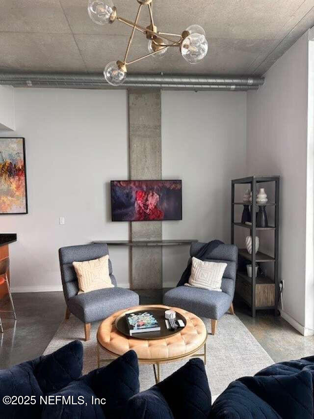 living room with baseboards