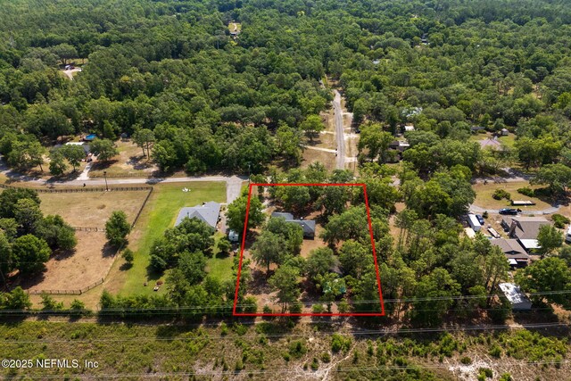 2658 Apache Ct, Middleburg, FL 32068 - aerial view of property and surrounding area with a forest and property parcel outlined