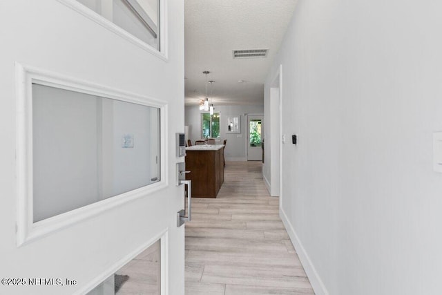 8211 Colee Cove Branch Rd Unit G, Saint Augustine, FL 32092 - hallway featuring light wood-style flooring, baseboards, and a textured ceiling