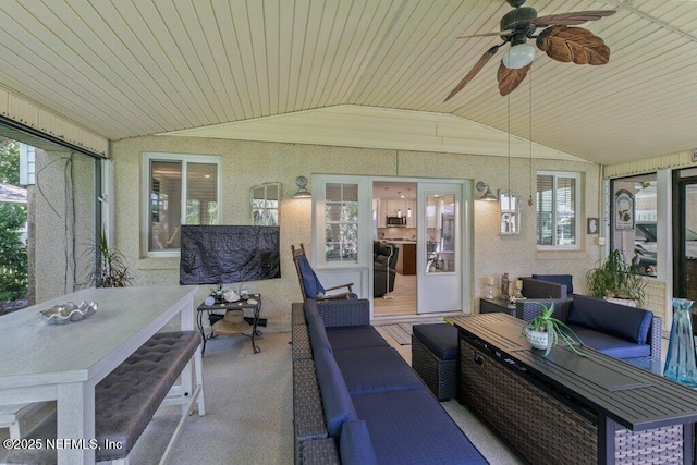 8211 Colee Cove Branch Rd Unit G, Saint Augustine, FL 32092 - view of patio featuring outdoor lounge area and ceiling fan