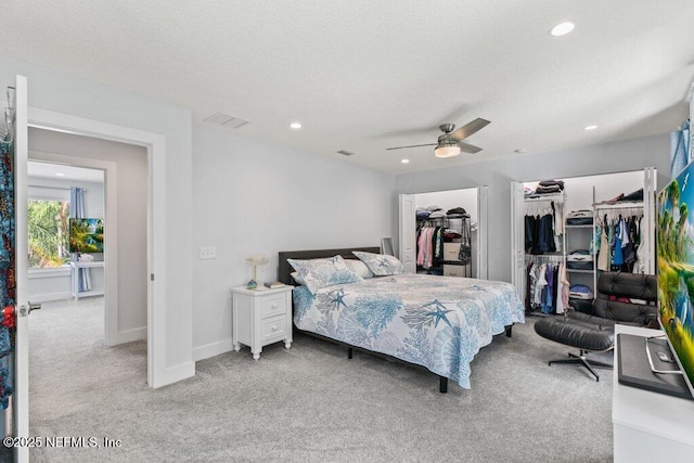 8211 Colee Cove Branch Rd Unit G, Saint Augustine, FL 32092 - carpeted bedroom featuring recessed lighting, a ceiling fan, a spacious closet, and baseboards