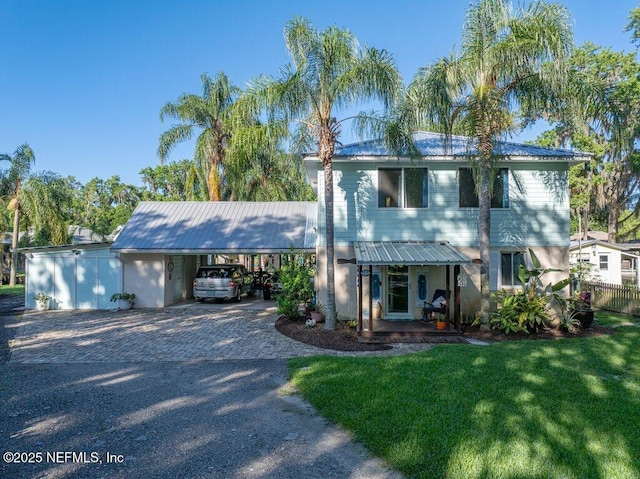 8211 Colee Cove Branch Rd Unit G, Saint Augustine, FL 32092 - traditional home featuring an attached carport, metal roof, and driveway