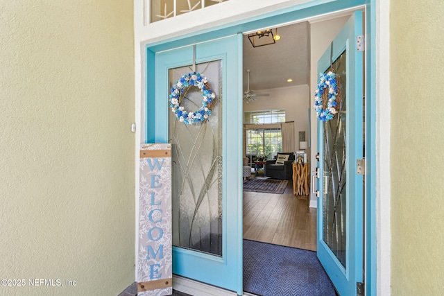 2738 Sea Grove Ln, Fernandina Beach, FL 32034 - doorway to property featuring stucco siding