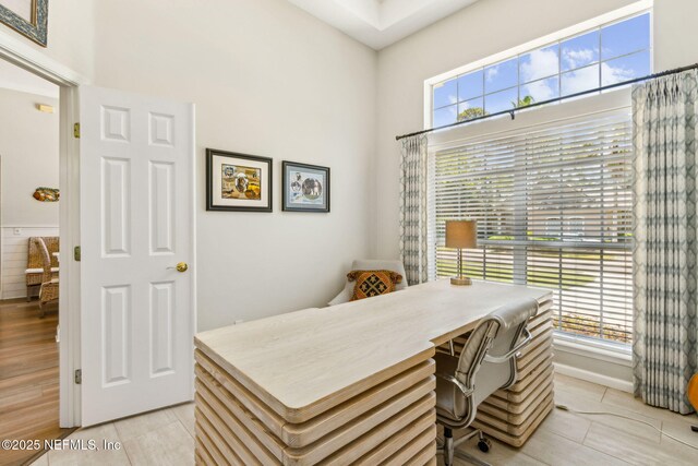 2738 Sea Grove Ln, Fernandina Beach, FL 32034 - office area featuring plenty of natural light and light tile patterned flooring