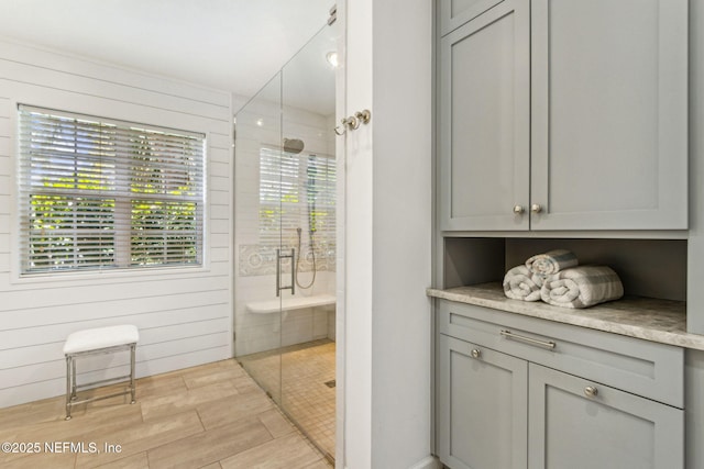 2738 Sea Grove Ln, Fernandina Beach, FL 32034 - full bath with a stall shower and wood finished floors