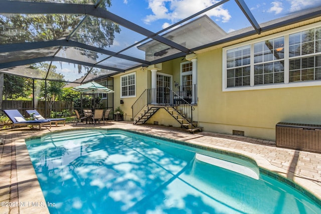 2738 Sea Grove Ln, Fernandina Beach, FL 32034 - view of pool with a patio and glass enclosure