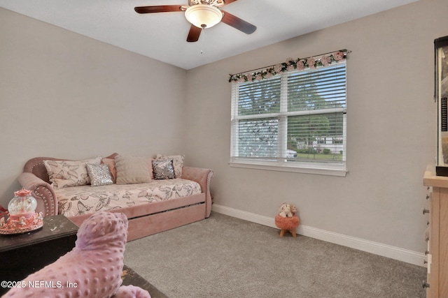 616 Osman Rd, Jacksonville, FL 32225 - bedroom with carpet floors, baseboards, and a ceiling fan