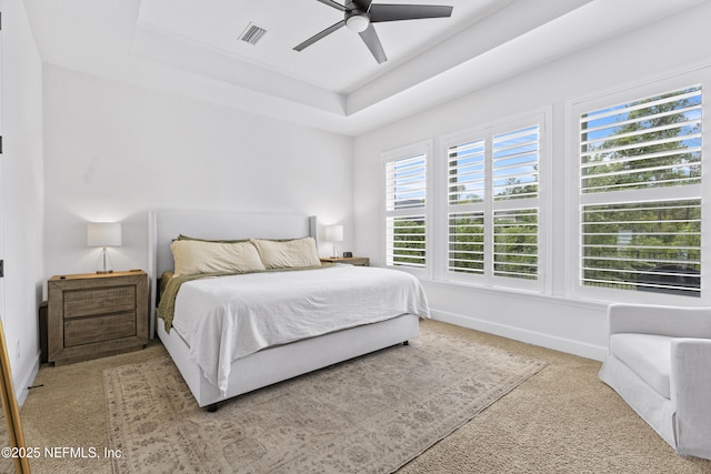 166 Spinner Dr, Ponte Vedra, FL 32081 - bedroom featuring carpet floors, a raised ceiling, ceiling fan, and baseboards