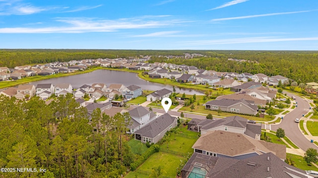 166 Spinner Dr, Ponte Vedra, FL 32081 - aerial perspective of suburban area featuring a large body of water and a forest