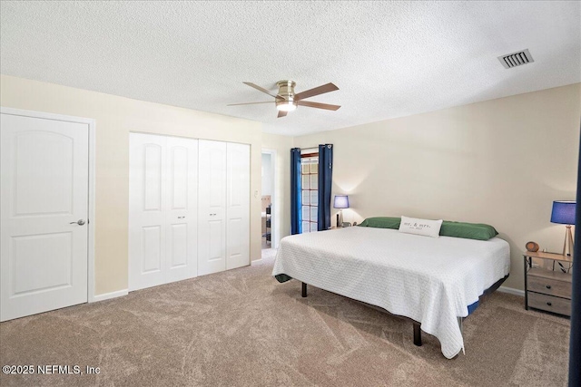 4310 Chokeberry Rd, Middleburg, FL 32068 - bedroom with carpet, a closet, ceiling fan, a textured ceiling, and baseboards