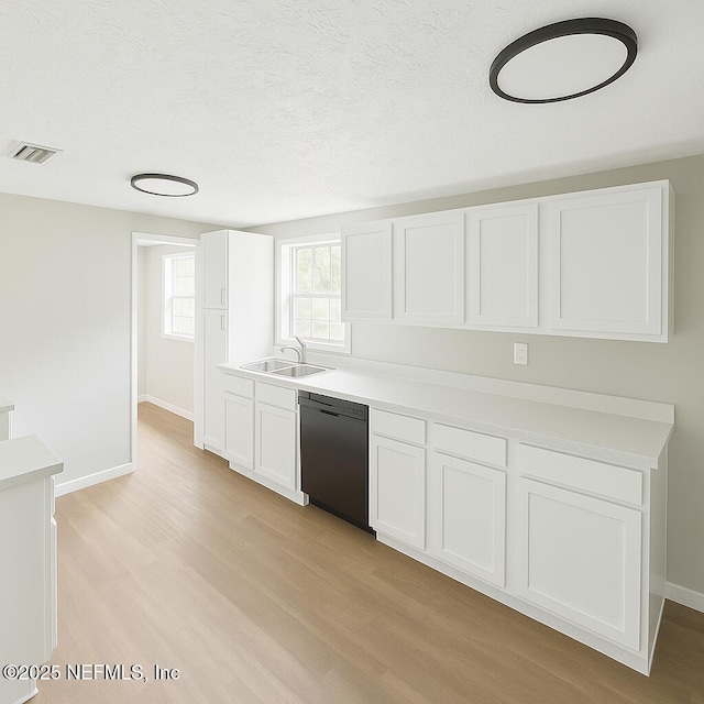 1109 Lake Shore Blvd, Jacksonville, FL 32205 - kitchen featuring dishwasher, a sink, white cabinetry, and light wood-type flooring
