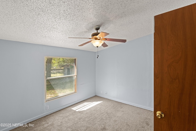 112 Sculpin Dr, Florahome, FL 32140 - unfurnished room featuring a textured ceiling, ceiling fan, carpet, and baseboards