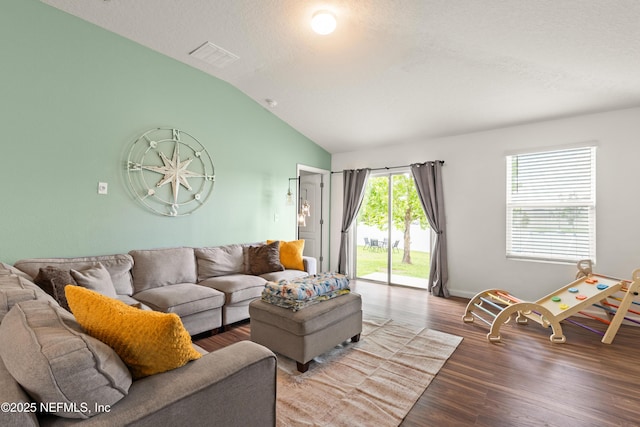2840 Buck Creek Pl, Green Cove Springs, FL 32043 - living room with wood finished floors and lofted ceiling