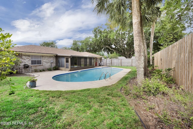 359 Carson Dr, Orange Park, FL 32073 - view of pool featuring a sunroom and a patio area