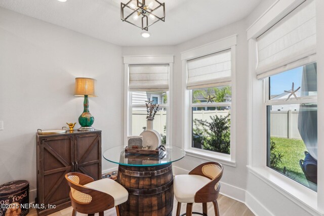 102 Blue Oak Ct, Ponte Vedra, FL 32081 - sitting room featuring baseboards, wood finished floors, a chandelier, and recessed lighting