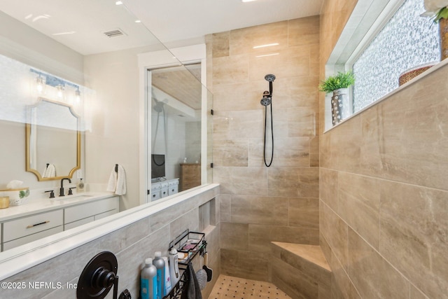 102 Blue Oak Ct, Ponte Vedra, FL 32081 - bathroom featuring walk in shower and vanity